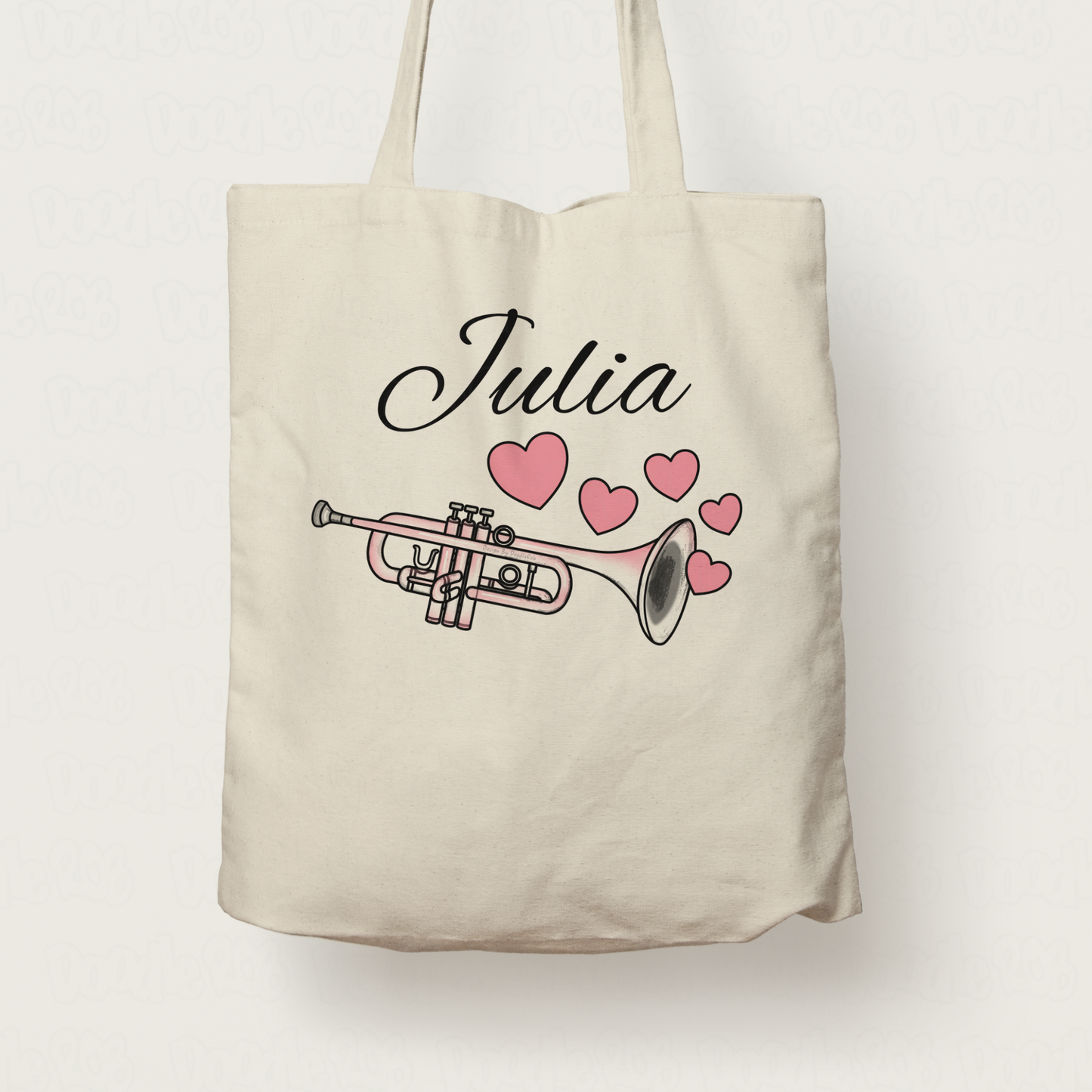 Trumpet Wedding Personalised Tote Bag - Trumpeter Brass Musician Custom Gift