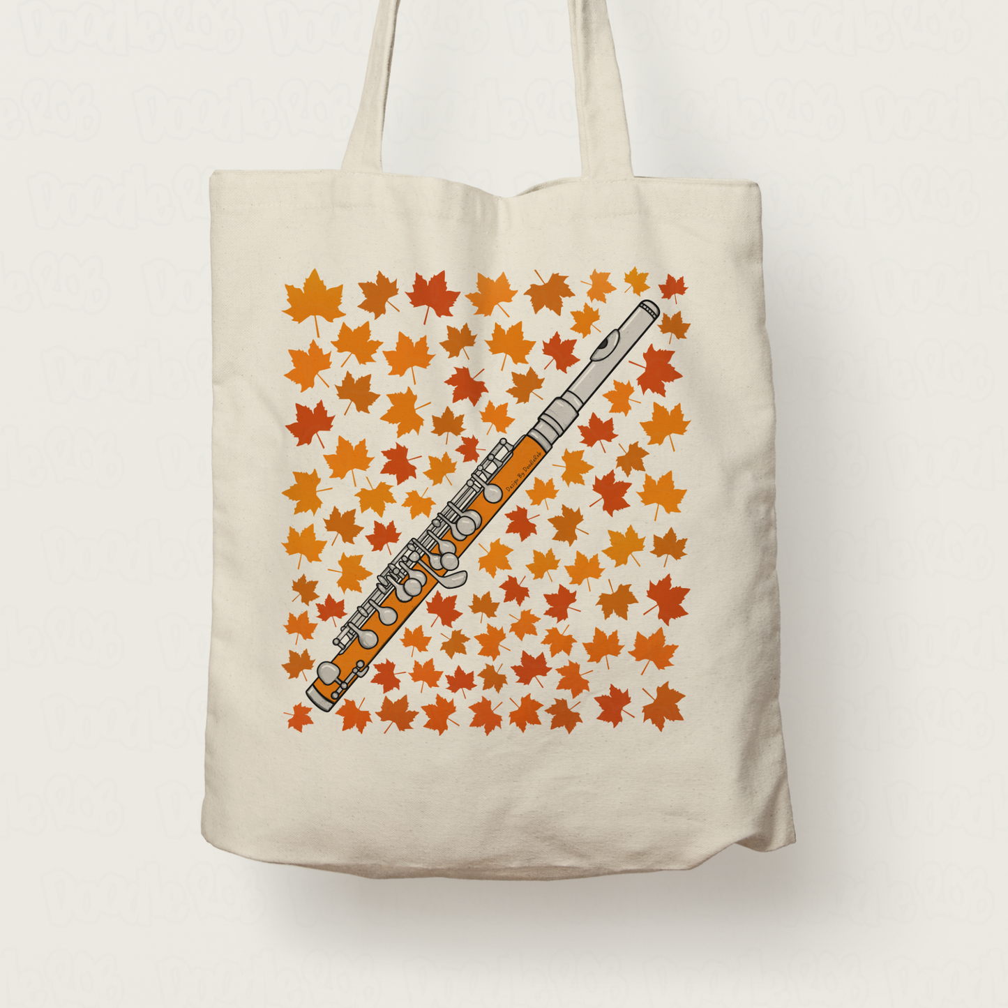 Autumn Piccolo Tote Bag (Leaves) - Gift For Piccoloist - Woodwind Musician Gift For Fall or Thanksgiving