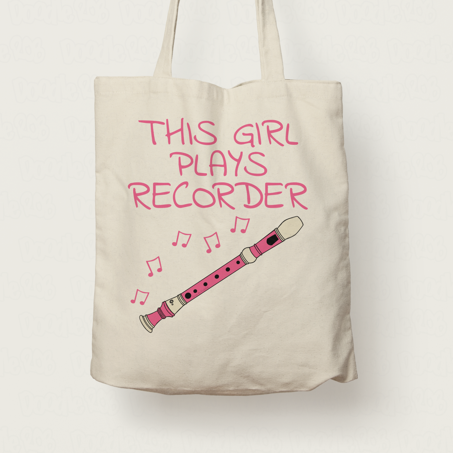 Girl's Recorder Tote Bag - This Girl Plays Recorder - Female Woodwind Musician Gift
