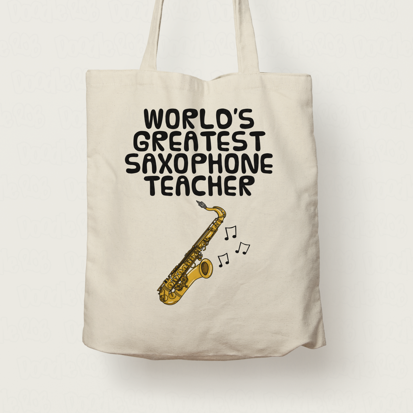 Saxophone Teacher Tote Bag - World's Greatest Sax Teacher - Saxophonist Gift