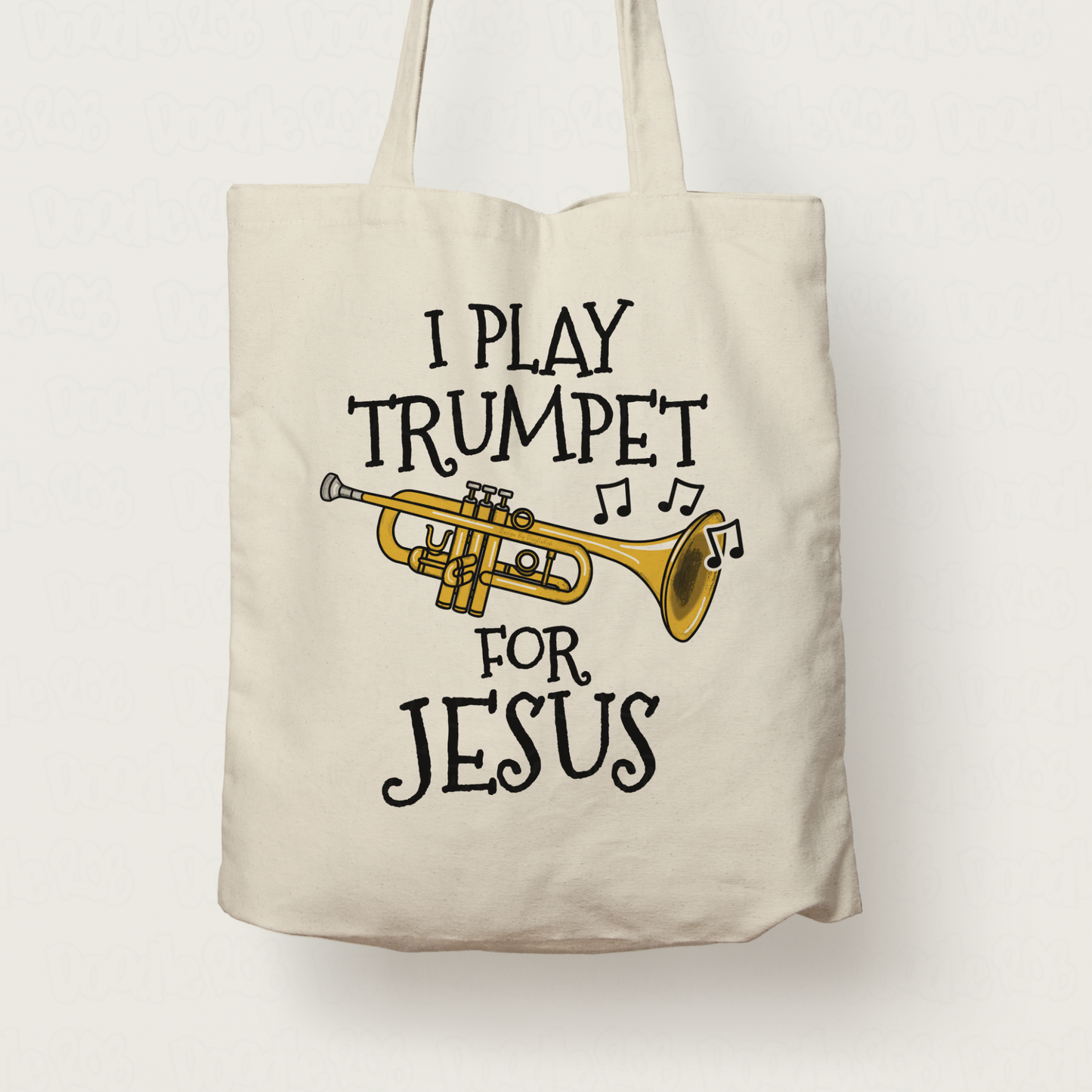 Christian Trumpet Tote Bag - I Play Trumpet For Jesus - Church Trumpeter Gift