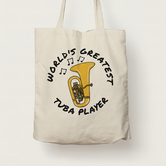 Tuba Tote Bag - World's Greatest Tuba Player - Gift For Tubaist