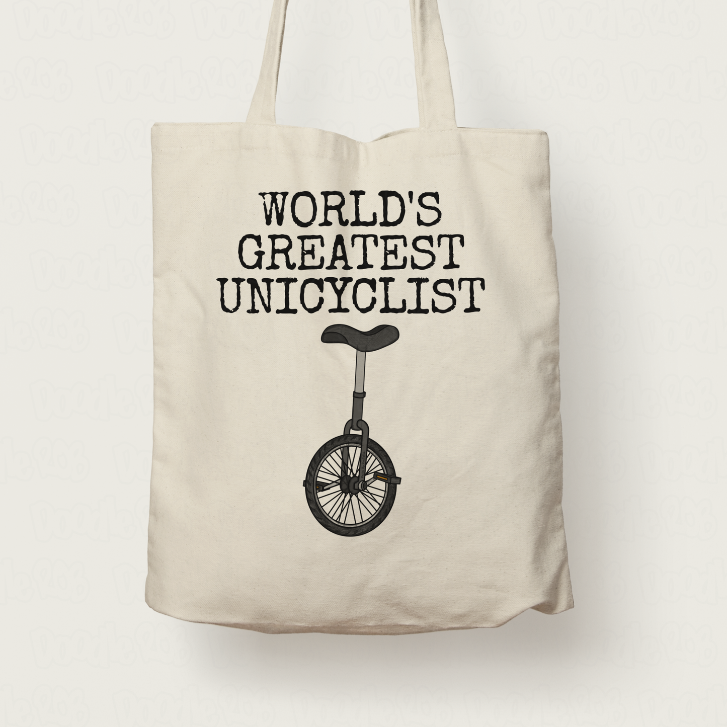 Funny Unicycle Tote Bag - World's Greatest Unicyclist - Gift For Cyclist