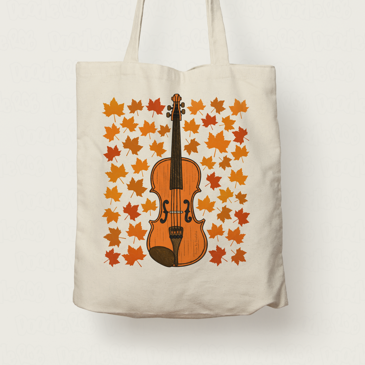 Autumn Violin Tote Bag (Leaves) - Violinist Tote Bag - String Musician Gift For Fall or Thanksgiving