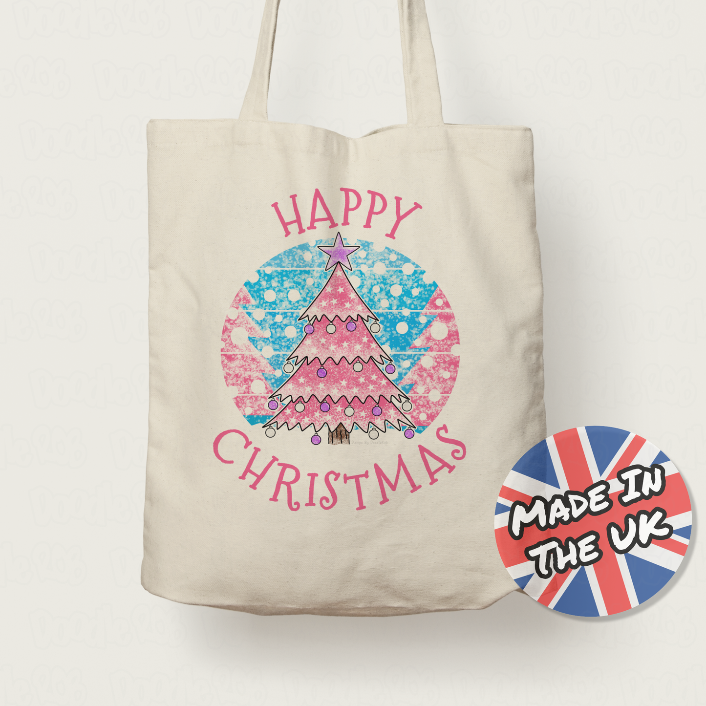 Pink Christmas Tree Tote Bag - Women's Christmas Tote Bag - Xmas Gift For Girl