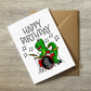 Dinosaur Drummer Birthday Card - T-Rex Playing Drums - Funny Musician Birthday Card