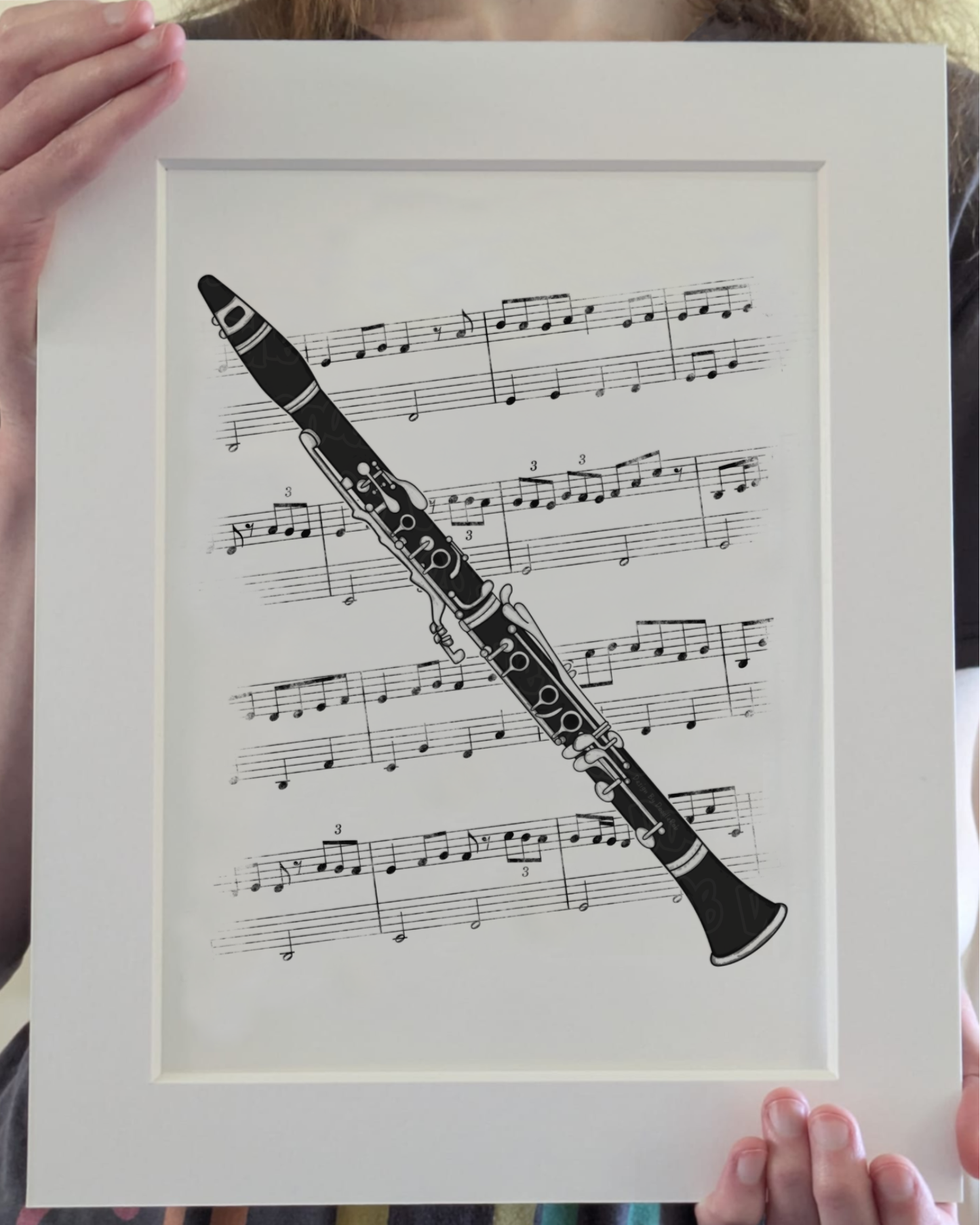 Clarinet Music Notation Art Print – Clarinetist Home Decor – Woodwind Musician Wall Art - Music Teacher Gift