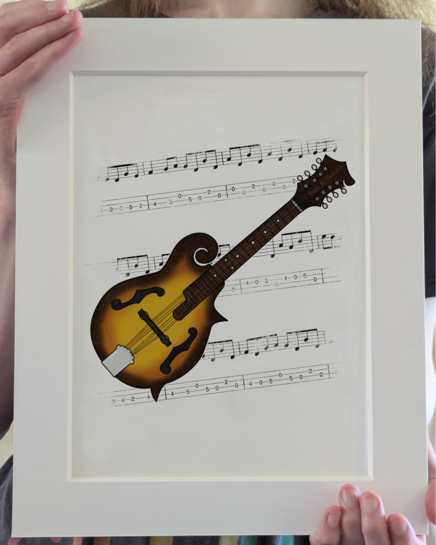 Mandolin Music Notation Art Print – Mandolinist Home Decor - Musician Wall Art - Music Teacher Gift