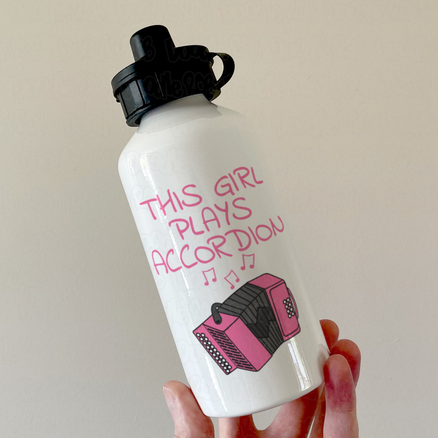 Girl's Accordion Water Bottle - This Girl Plays Accordion - Gift For Female Accordionist