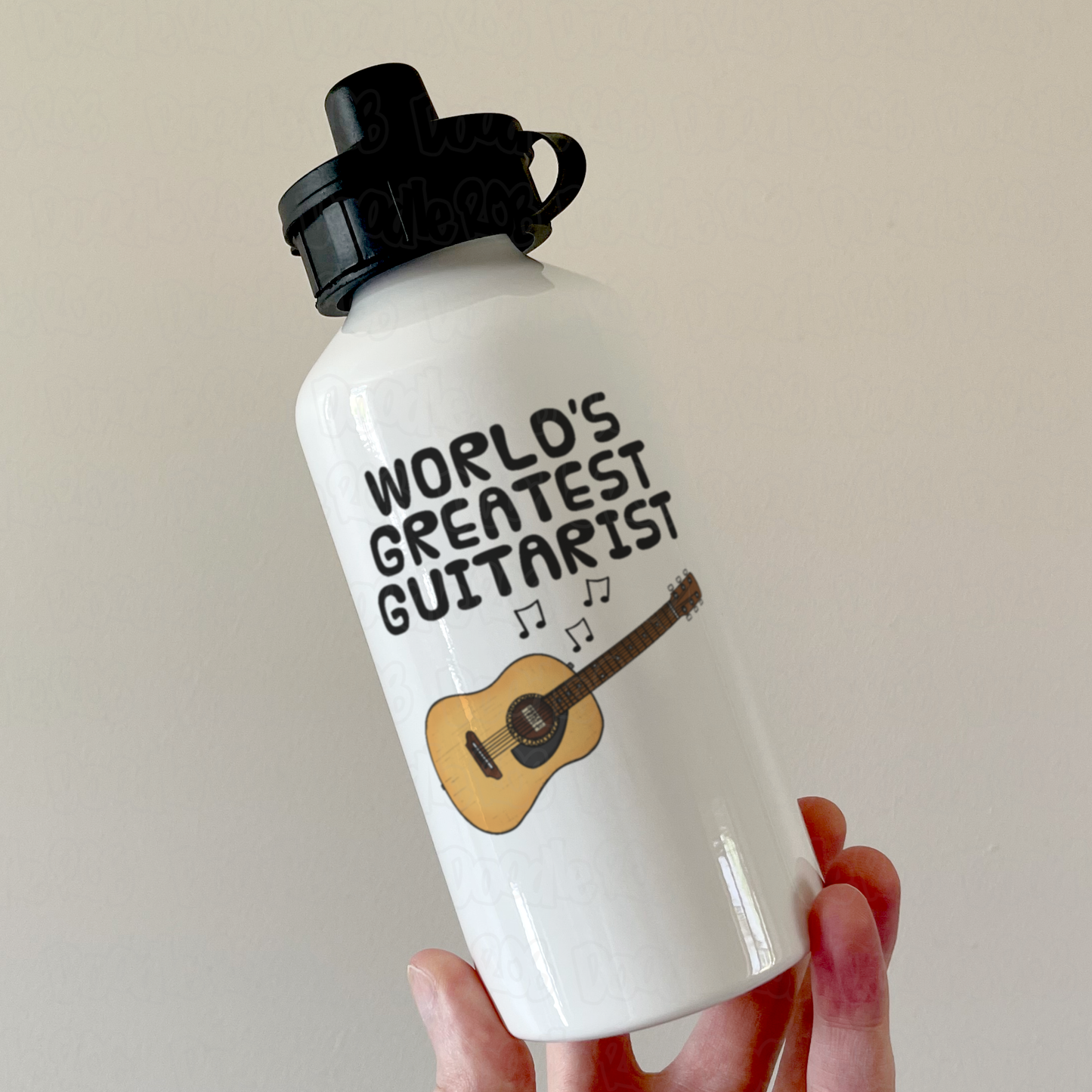 Acoustic Guitar Water Bottle - World's Greatest Acoustic Guitarist - Guitar Teacher Gift