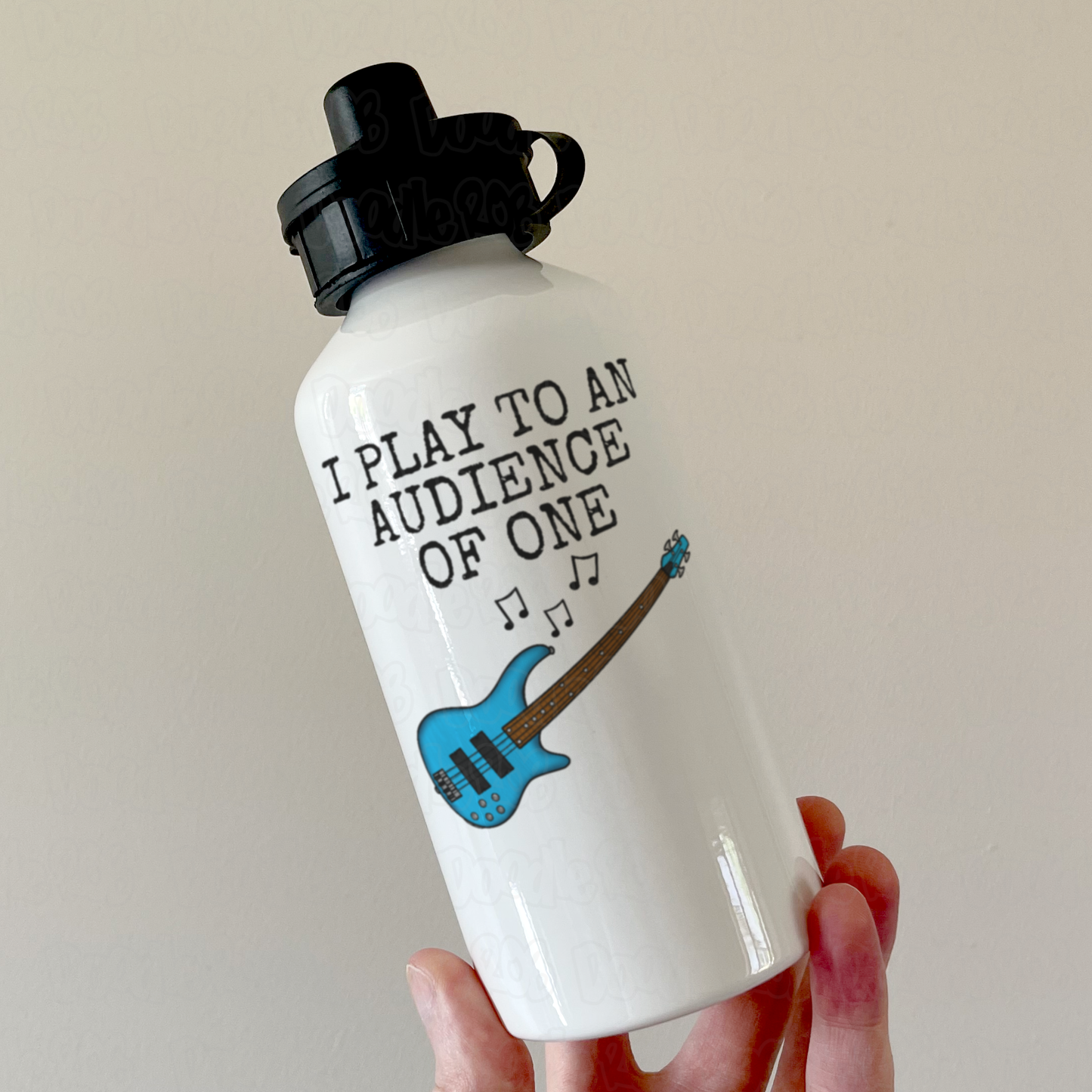 Church Bass Guitar Water Bottle - I Play To An Audience Of One - Gift For Christian Bassist