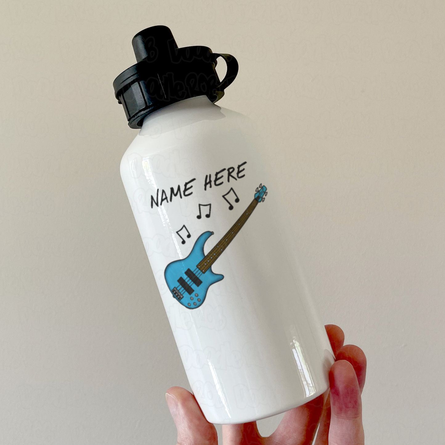 Bassist Personalised Water Bottle (Blue) - Gift For Bass Guitarist - Bass Guitar Teacher Water Bottle