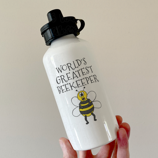 Funny Beekeeper Water Bottle - World's Greatest Beekeeper - Gift For Apiarist - Cute Bee Water Bottle