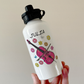 Floral Cello Personalised Water Bottle - Custom Cello Water Bottle - Musician Gift For Her
