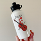 Personalised Cello Water Bottle (Hearts) - Cellist Anniversary Gift - Wedding Musician Custom Water Bottle