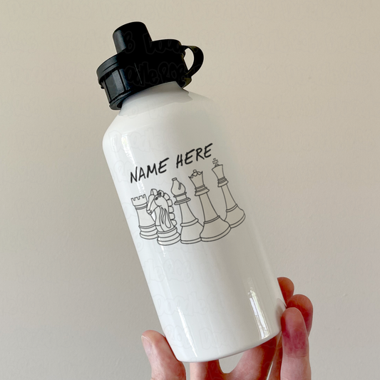 Chess Personalised Water Bottle - Custom Gift For Chess Player - Chess Teacher Gift