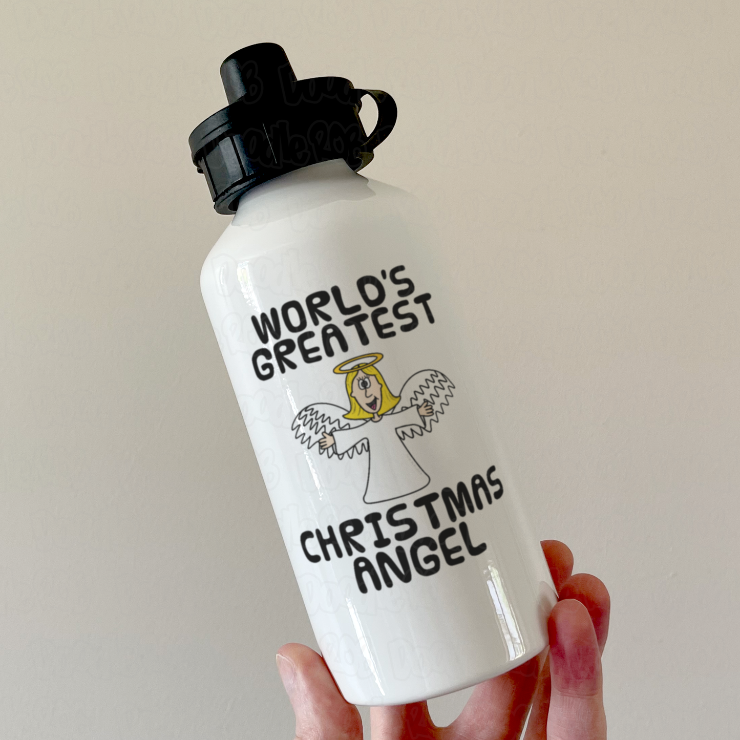 Christmas Nativity Water Bottle - World's Greatest Christmas Angel - Funny Church Xmas Gift
