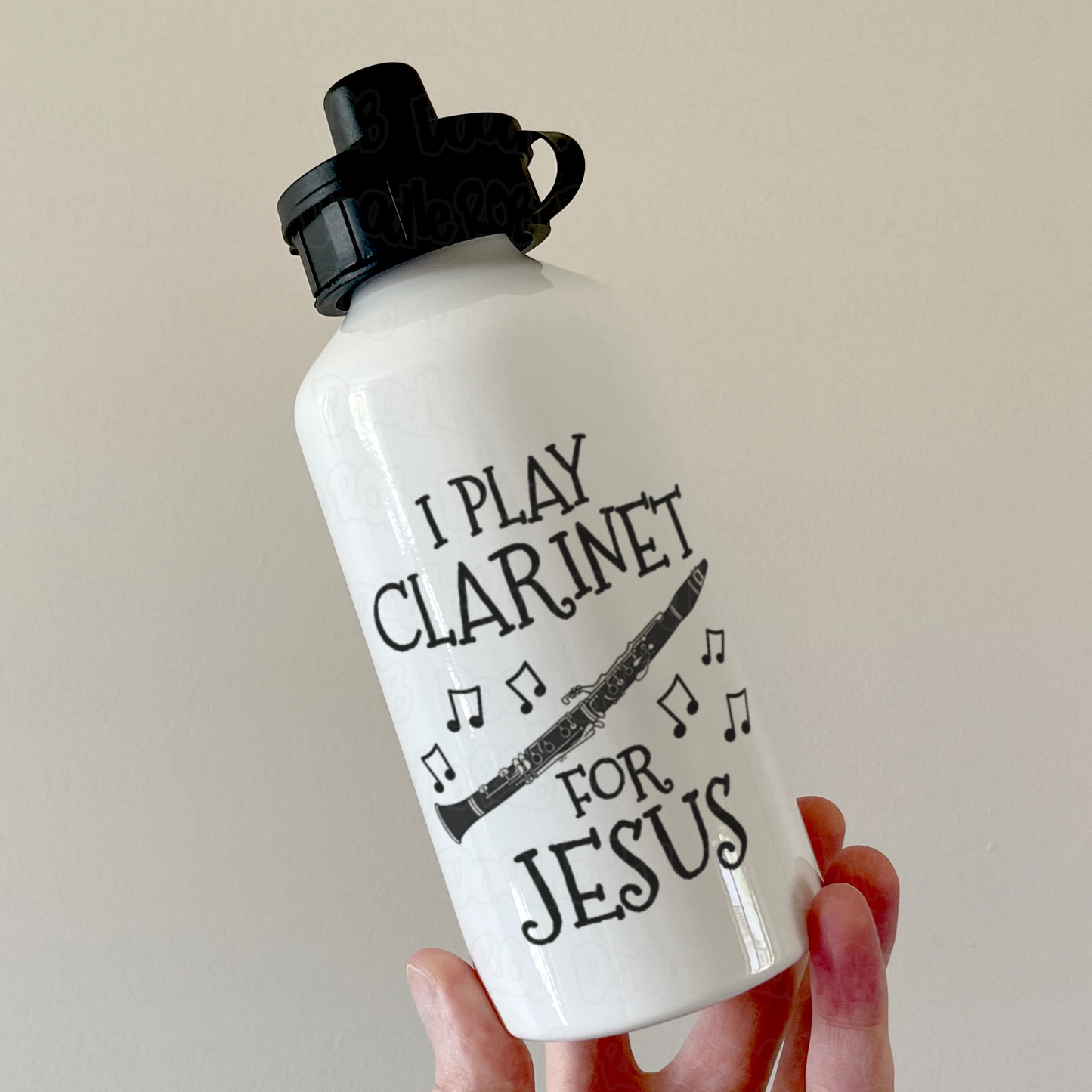 Christian Clarinet Water Bottle - I Play Clarinet For Jesus - Church Clarinetist Gift