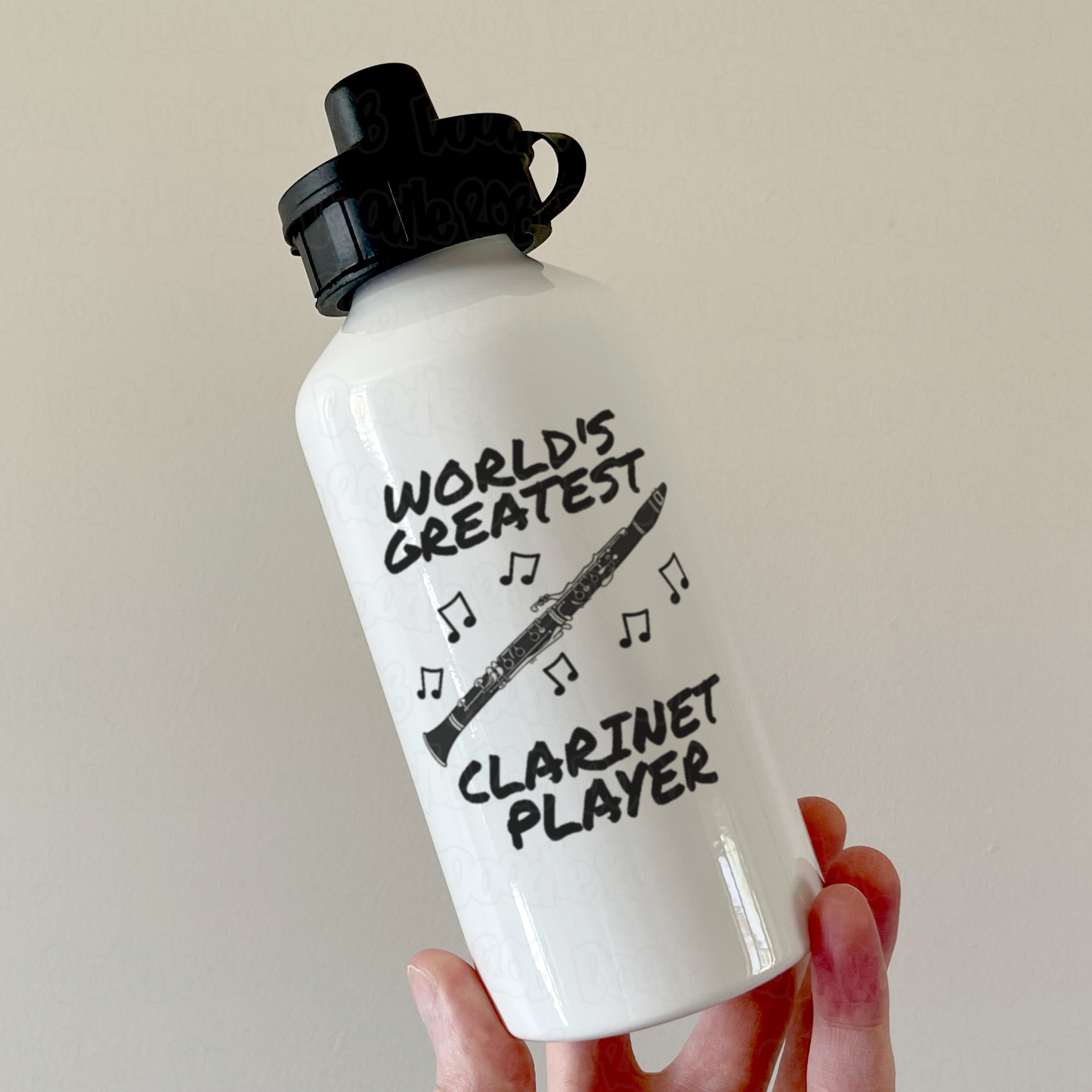 Clarinetist Water Bottle - World's Greatest Clarinet Player - Woodwind Teacher Gift