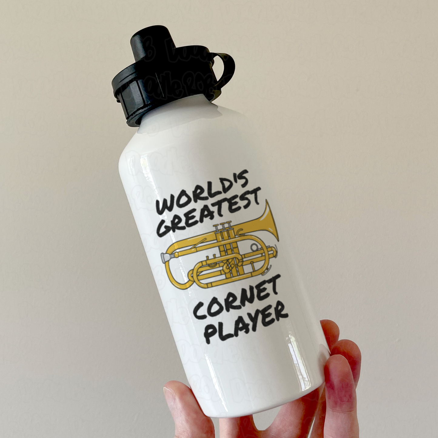 Cornetist Water Bottle - World's Greatest Cornet Player - Brass Musician Gift