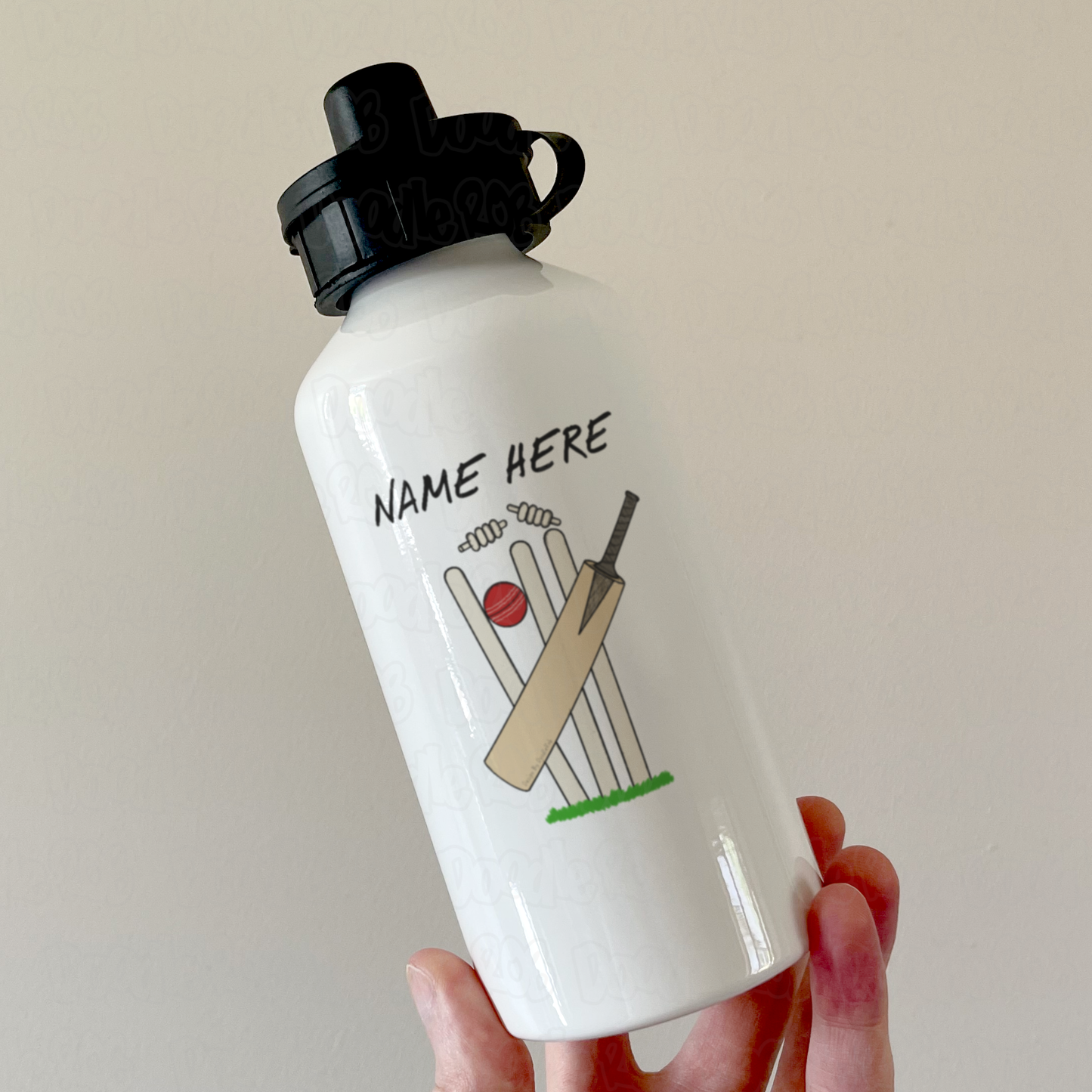 Cricket Personalised Water Bottle - Custom Gift For Cricketer - Cricket Coach Water Bottle - Cricket Fan Gift
