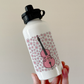 Double Bass Floral Water Bottle (Pink Flowers) - Female Bassist - Musician Gift For Girl