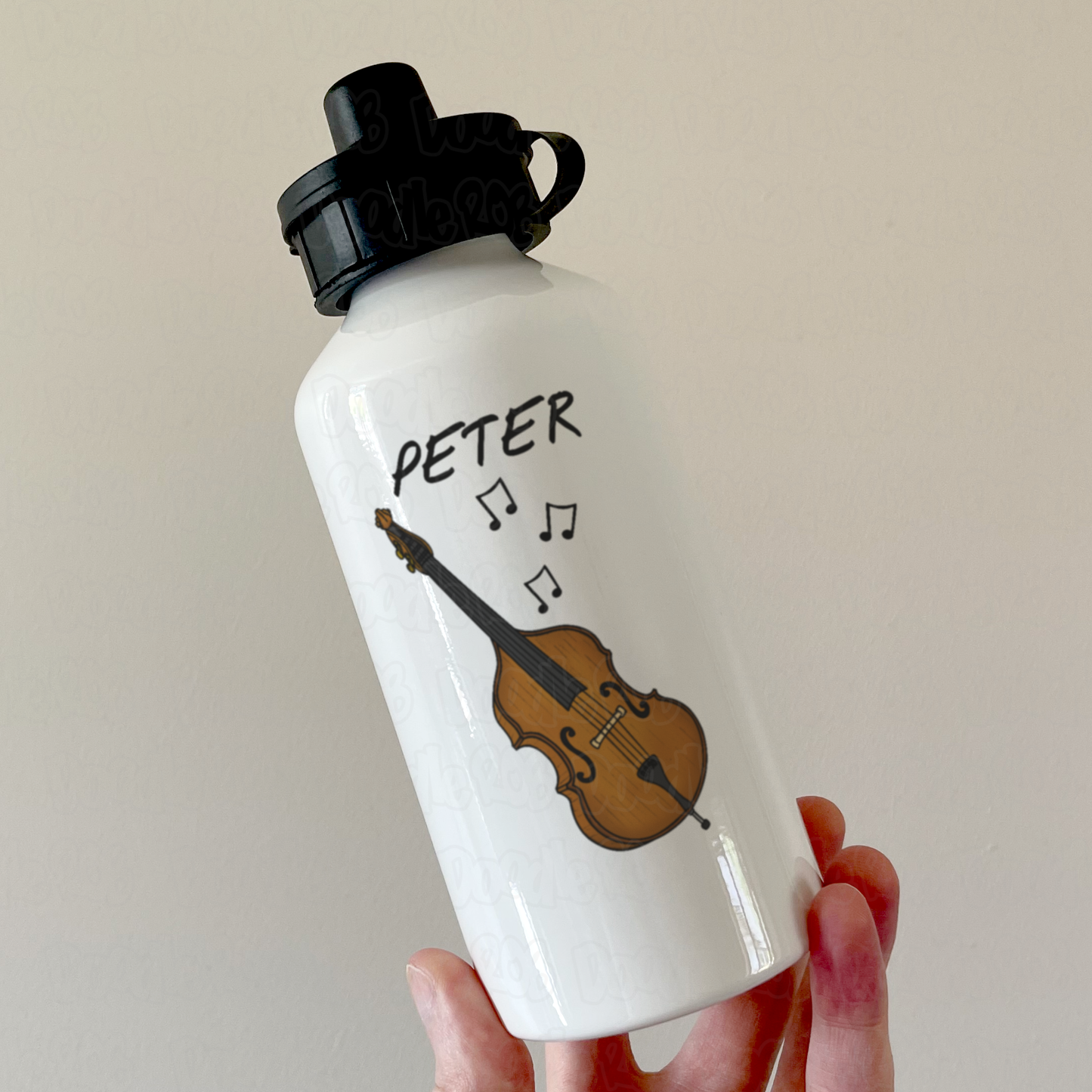 Double Bass Personalised Water Bottle - Custom Gift For Bassist - Jazz Musician Gift