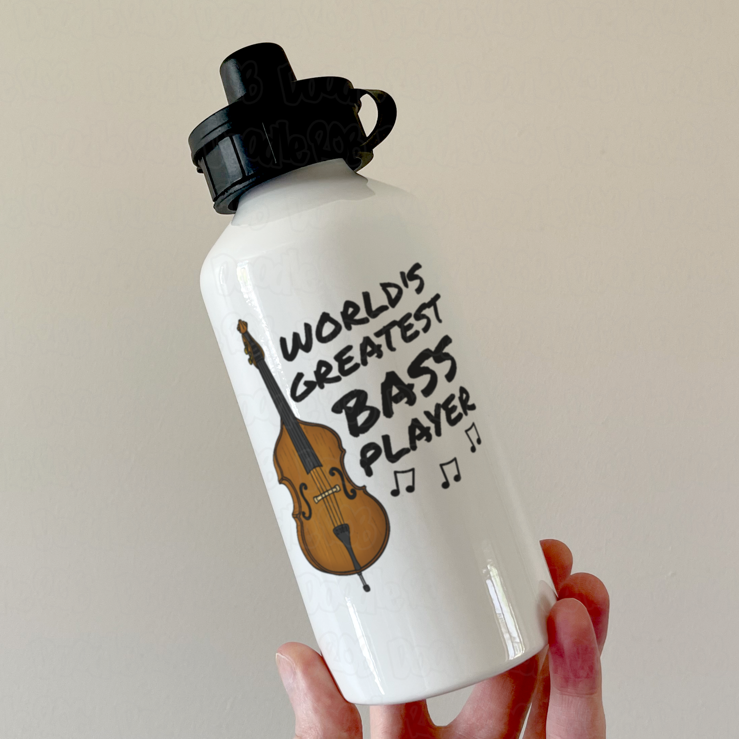 Double Bass Water Bottle - World's Greatest Bass Player - Gift For Bassist - Jazz Musician Gift