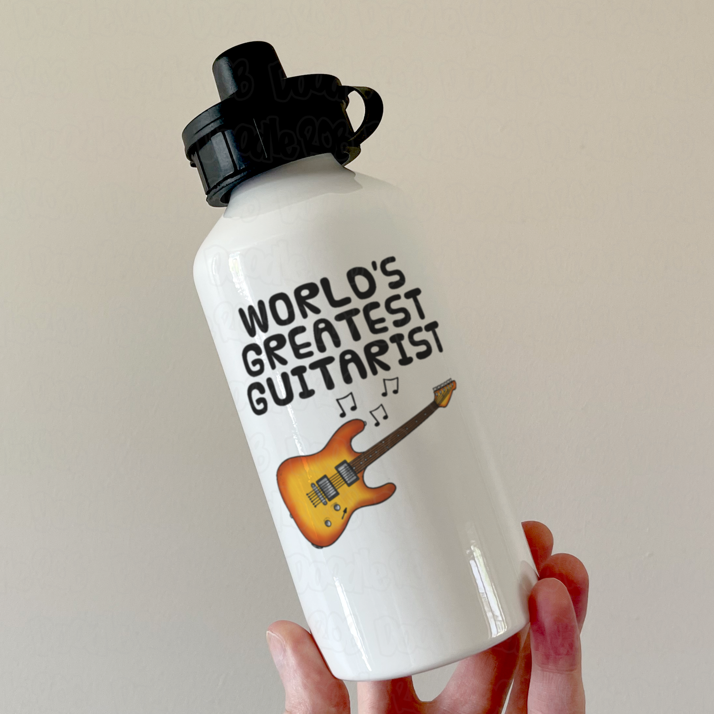 Electric Guitar Water Bottle - World's Greatest Guitarist - Guitar Teacher Gift