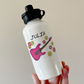 Floral Electric Guitar Personalised Water Bottle - Custom Guitar Water Bottle - Female Guitarist Gift