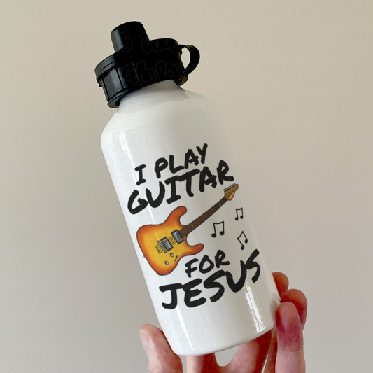Church Guitarist Water Bottle - I Play Guitar For Jesus - Worship Guitarist Gift
