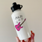 Personalised Guitar Water Bottle (Pink) - Guitar Gift For Girl - Custom Guitarist Water Bottle