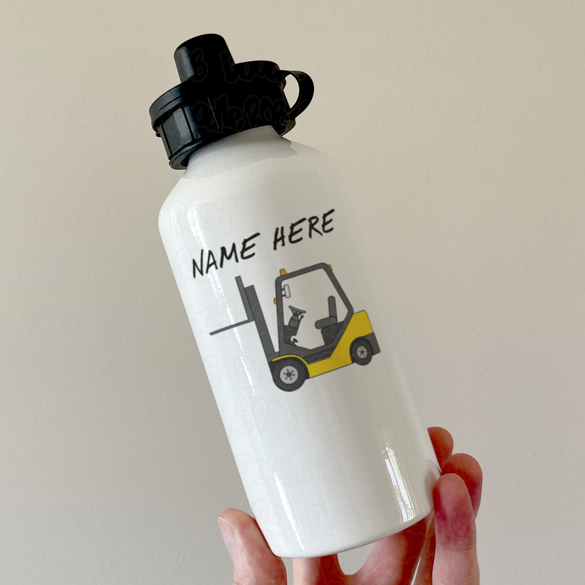 Forklift Truck Personalised Water Bottle - Custom Water Bottle For Forklift Driver - Gift For Construction Worker