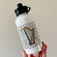 Harp Musical Notes Water Bottle - Gift For Harpist - String Musician Orchestra Gift