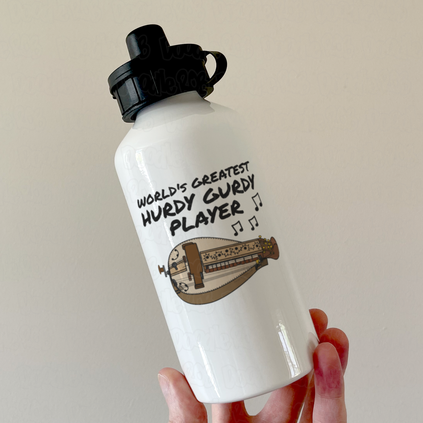 Hurdy Gurdy Water Bottle - World's Greatest Hurdy Gurdy Player