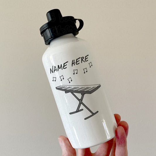Keyboard Player Personalised Water Bottle - Custom Gift For Keyboardist - Music Producer Water Bottle