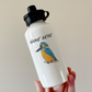 Kingfisher Bird Personalised Water Bottle - Custom Wildlife Water Bottle - Gift For Bird Watcher