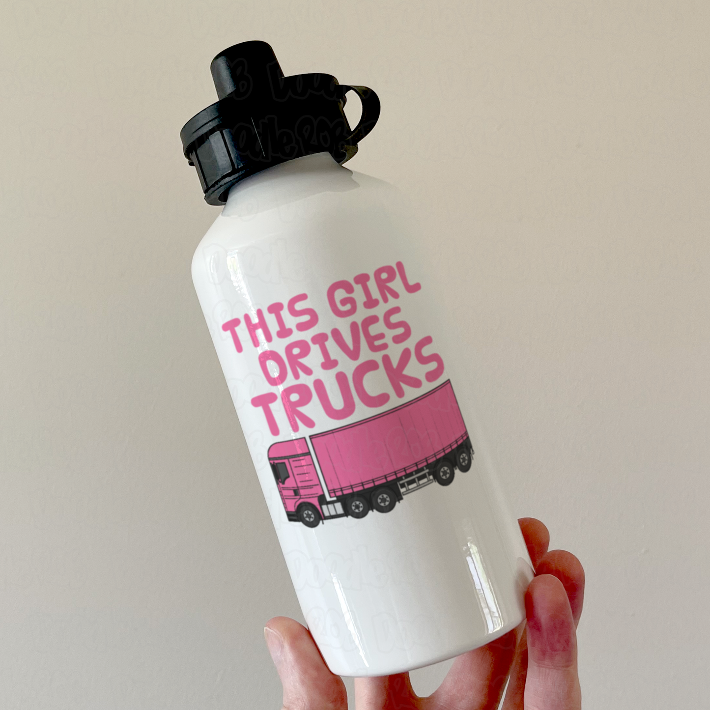 Female Lorry Driver Water Bottle - This Girl Drives Trucks - Delivery Driver Gift For Her