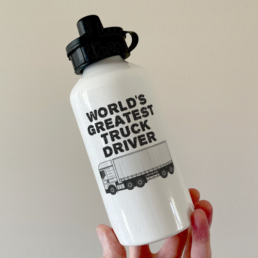 Funny Lorry Driver Water Bottle - World's Greatest Truck Driver - Delivery Driver Gift