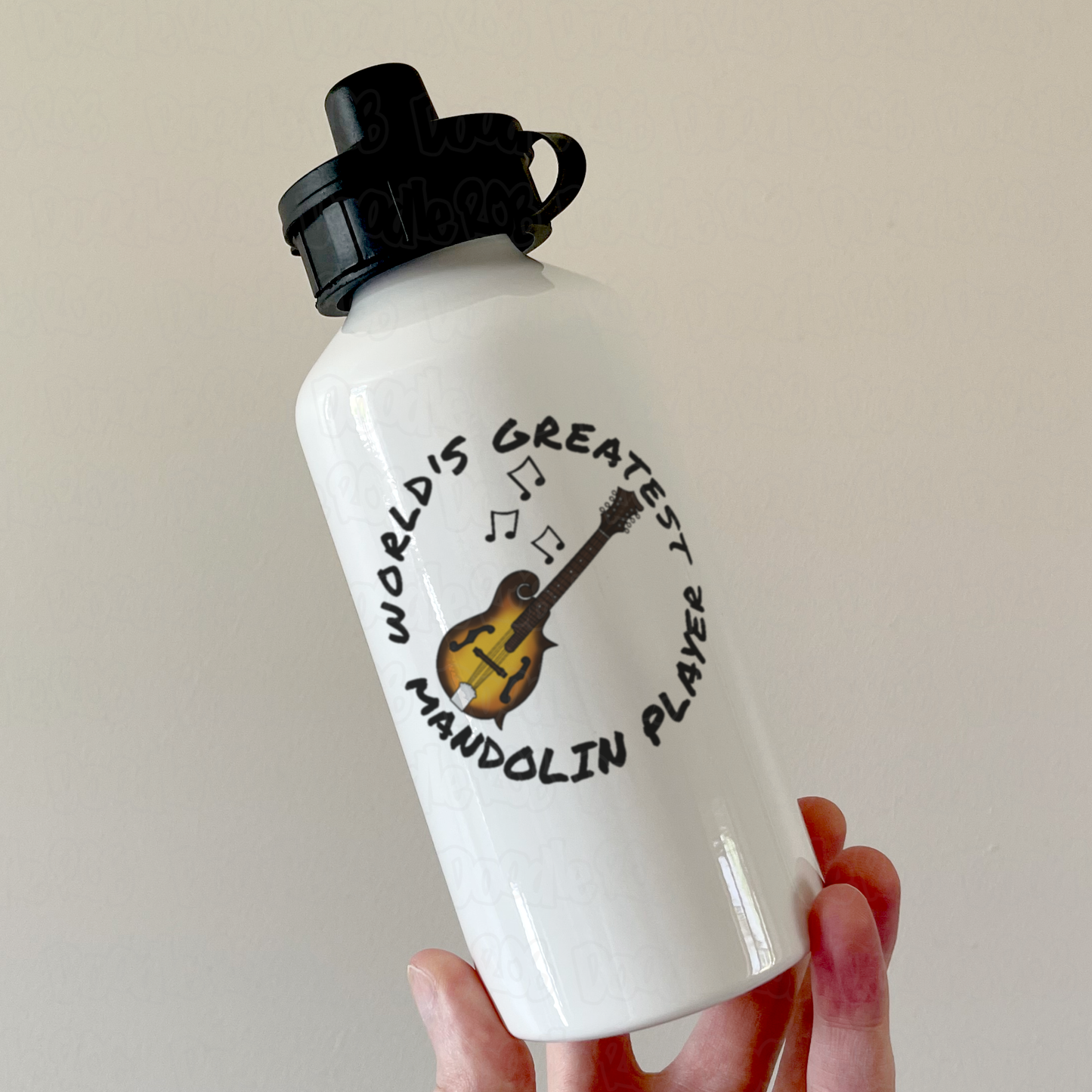 Mandolin Water Bottle - World's Greatest Mandolin Player - Mandolinist Gift