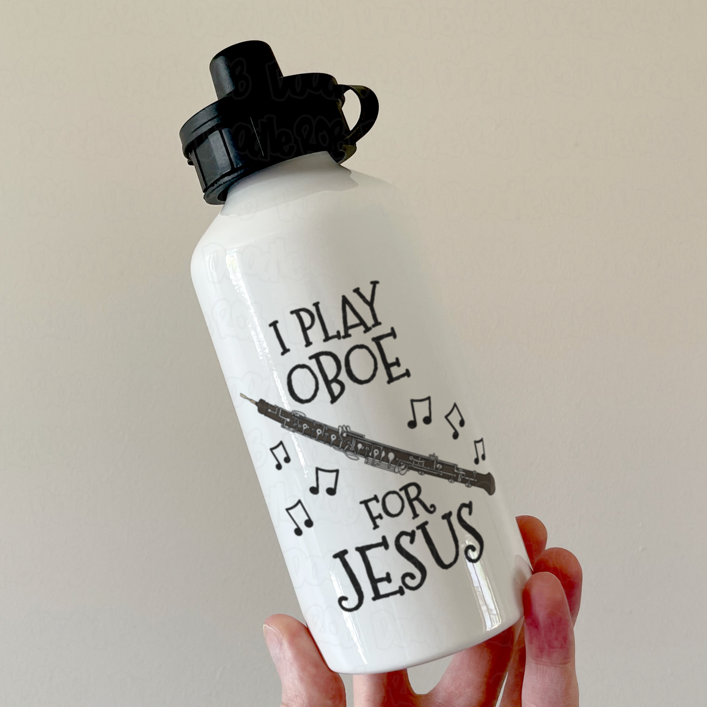 Christian Oboe Water Bottle - I Play Oboe For Jesus - Church Oboist Gift
