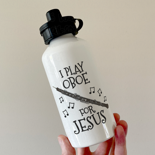 Christian Oboe Water Bottle - I Play Oboe For Jesus - Church Oboist Gift