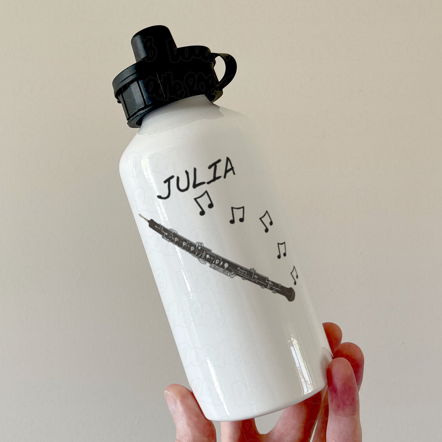 Oboe Personalised Water Bottle - Oboist Custom Water Bottle - Oboe Teacher Gift