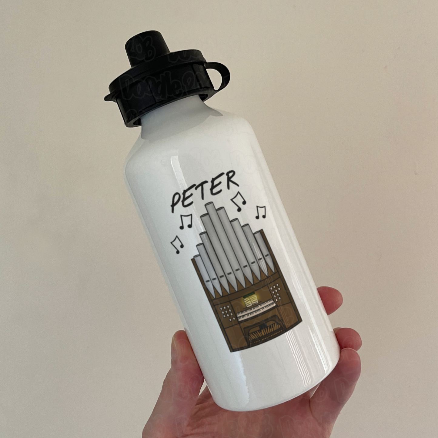 Church Organist Personalised Water Bottle - Church Organ Water Bottle - Organ Teacher Gift