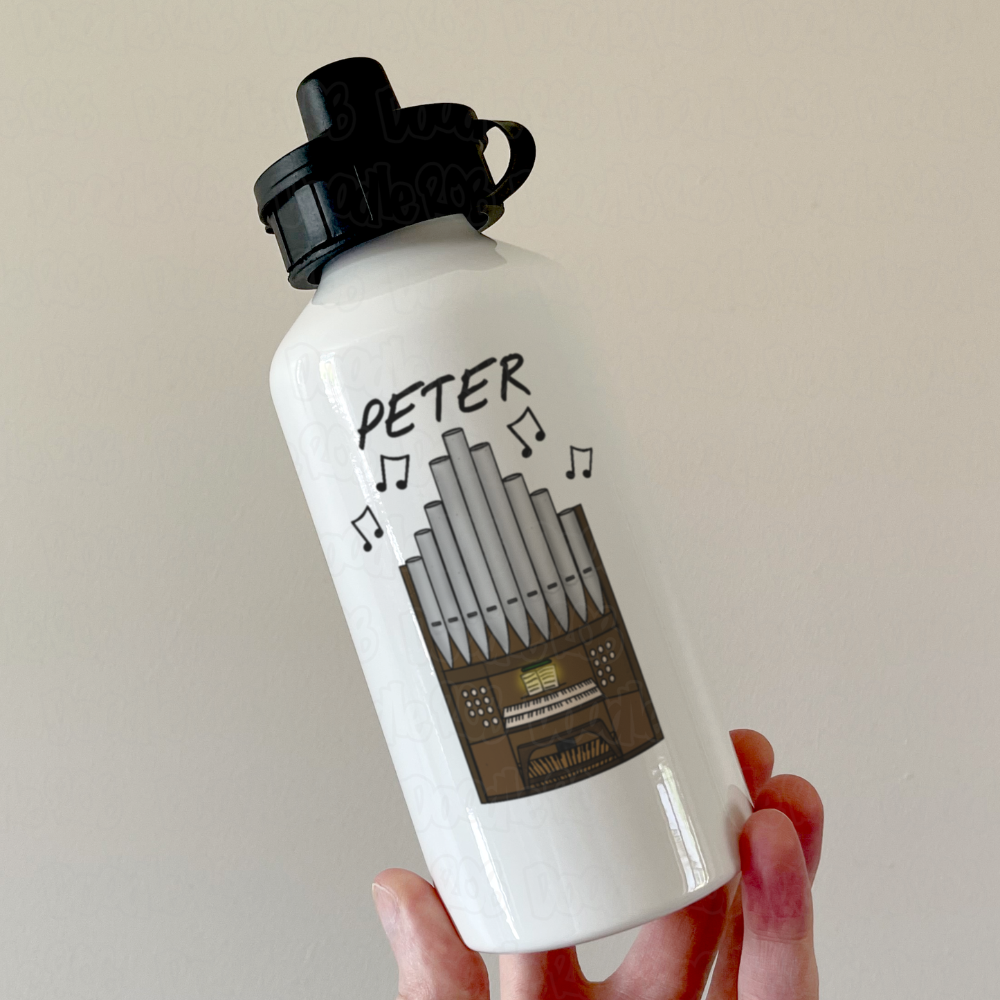 Church Organist Personalised Water Bottle - Church Organ Water Bottle - Organ Teacher Gift