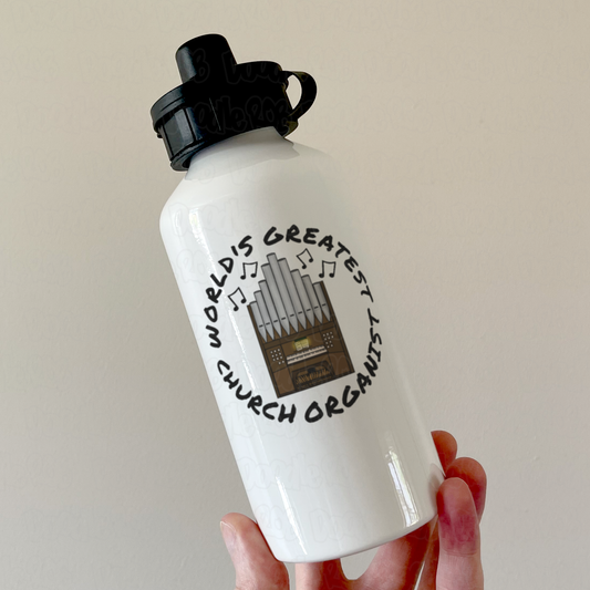 Church Organist Water Bottle - World's Greatest Church Organist - Funny Church Organ Gift