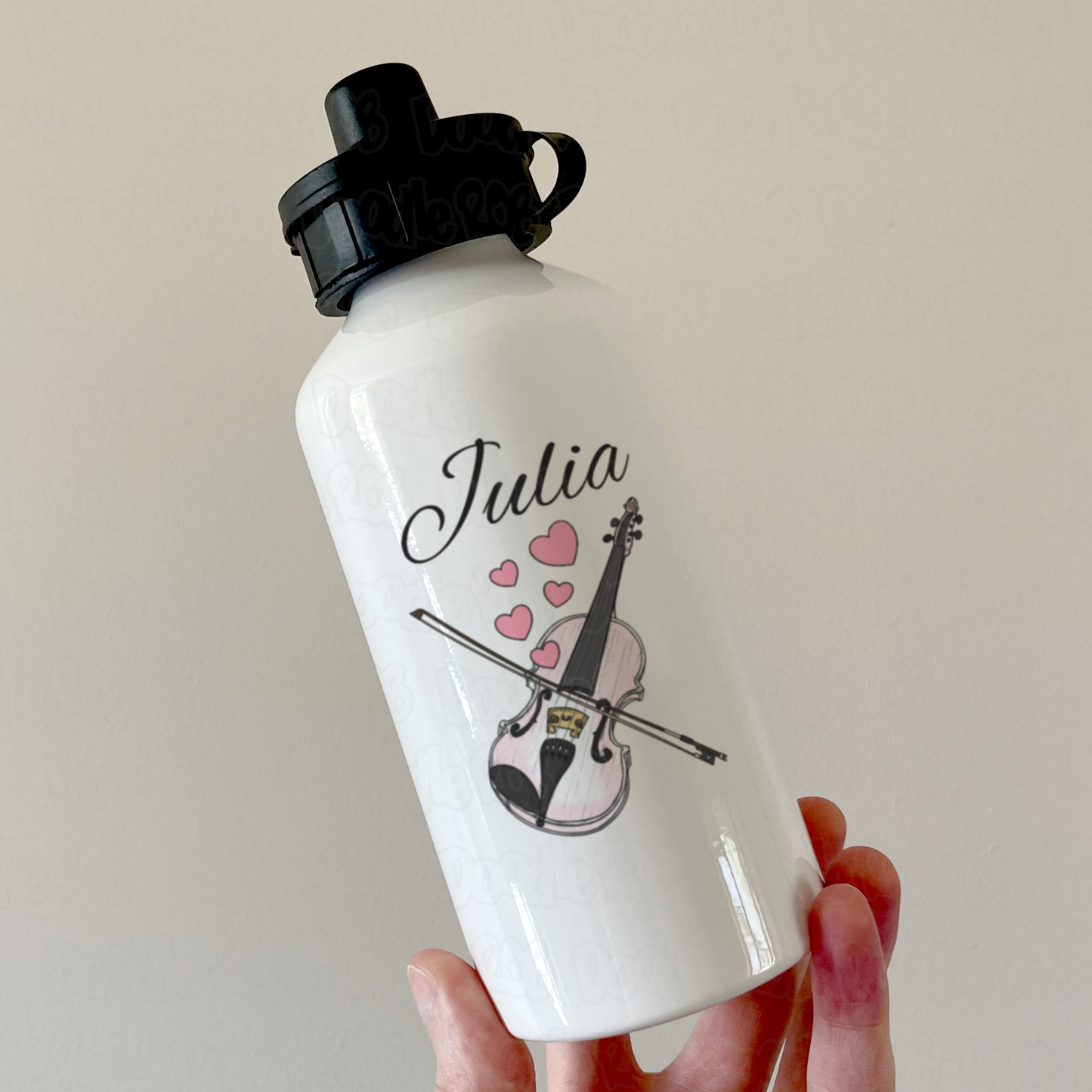 Violin Wedding Personalised Water Bottle - Violinist Musician Custom Gift