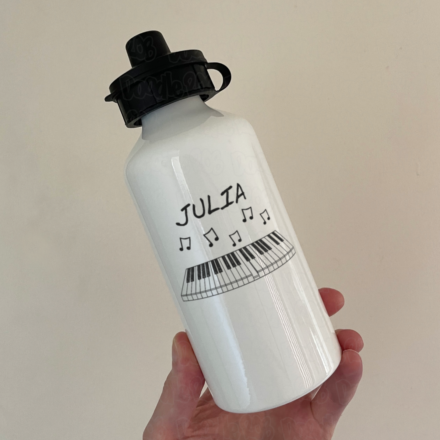 Piano Personalised Water Bottle - Custom Gift For Pianist - Piano Teacher Water Bottle - Keyboard Player Gift