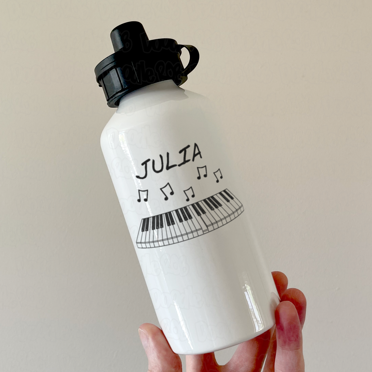 Piano Personalised Water Bottle - Custom Gift For Pianist - Piano Teacher Water Bottle - Keyboard Player Gift