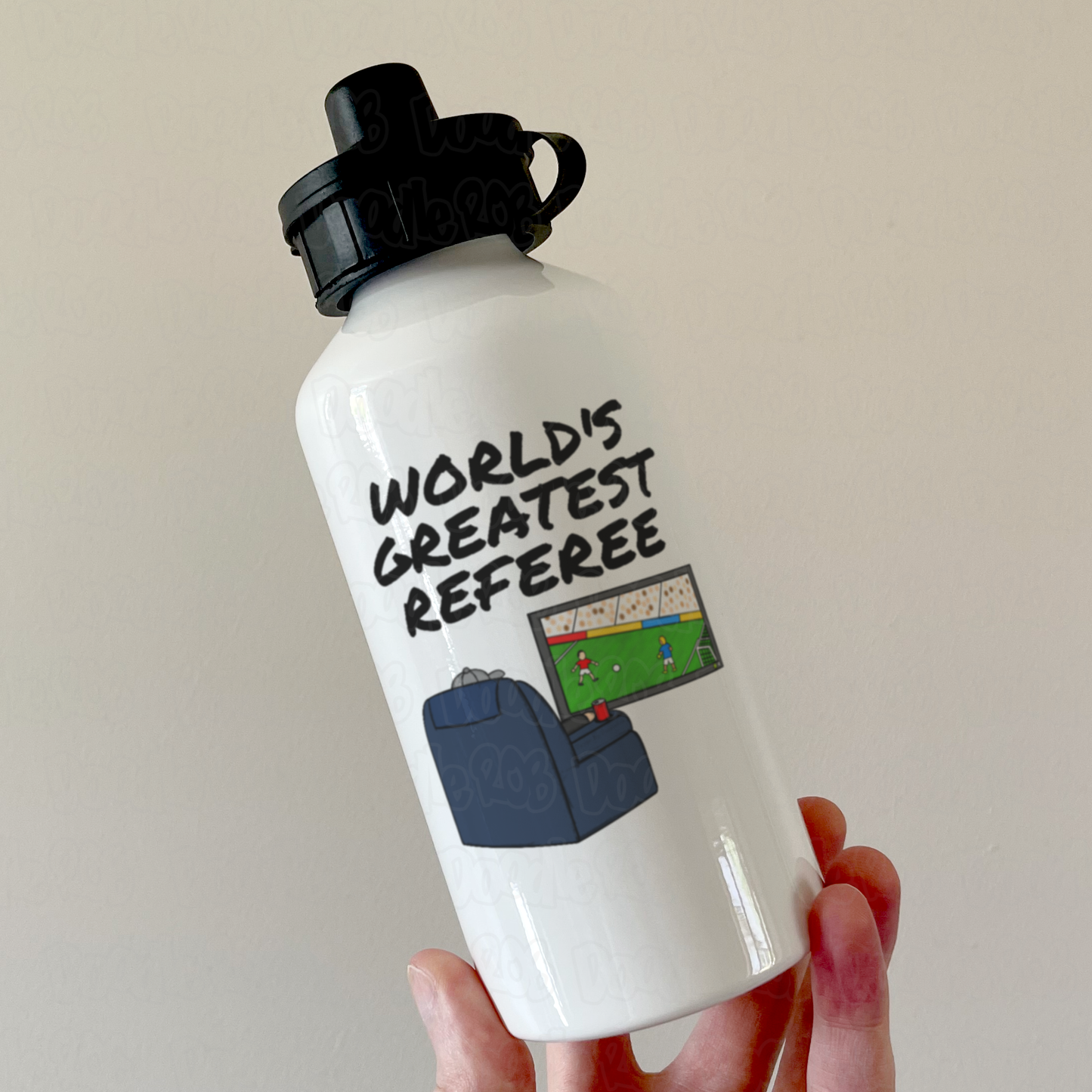 Football Referee Water Bottle - World's Greatest Referee - Funny Football Gift